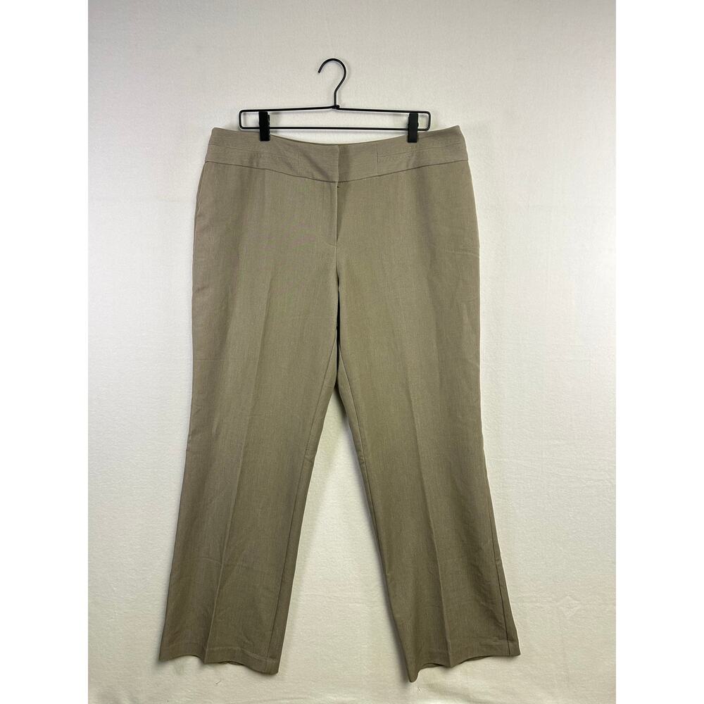 Professional Ingredients Women 16‎ Tan Wide Leg Mid Rise Career Trousers